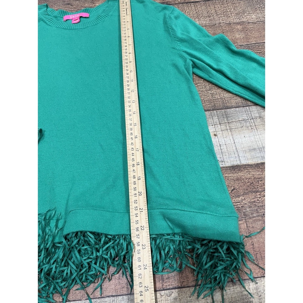 Women's Lilly Pulitzer Green Sweater Frill Bottom Sz M (2249) View 4